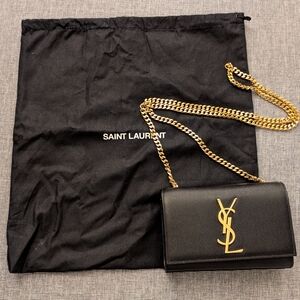 Saint Laurent Black and Gold Chain Bag